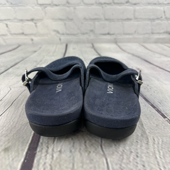 Vionic Womens Lidia Suede Mary Jane Sandal Blue Suede Mule Slides Sz 7 - Picture 4 of 8